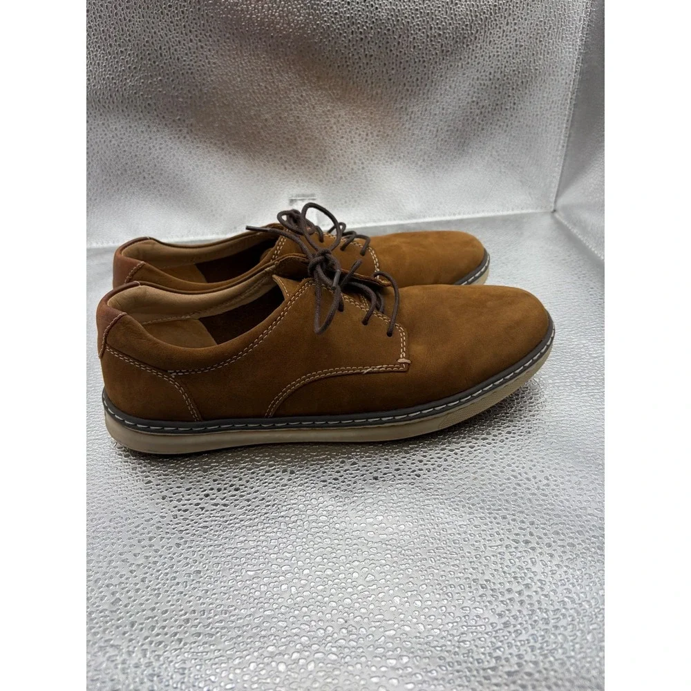 Johnston & Murphy Boys Tan Nubuck Leather Lace Up Oxford Dress Shoes J&M